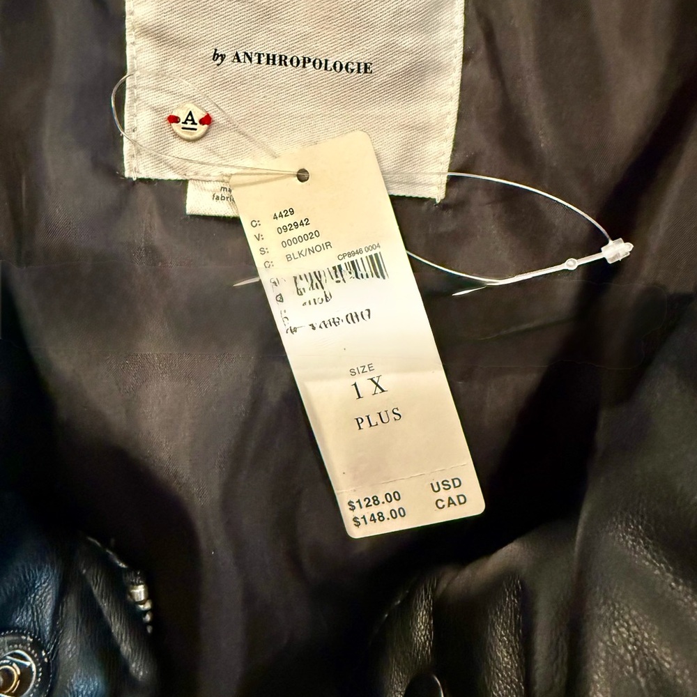 Anthropologie Black Leather Jacket - Picture 3 of 5